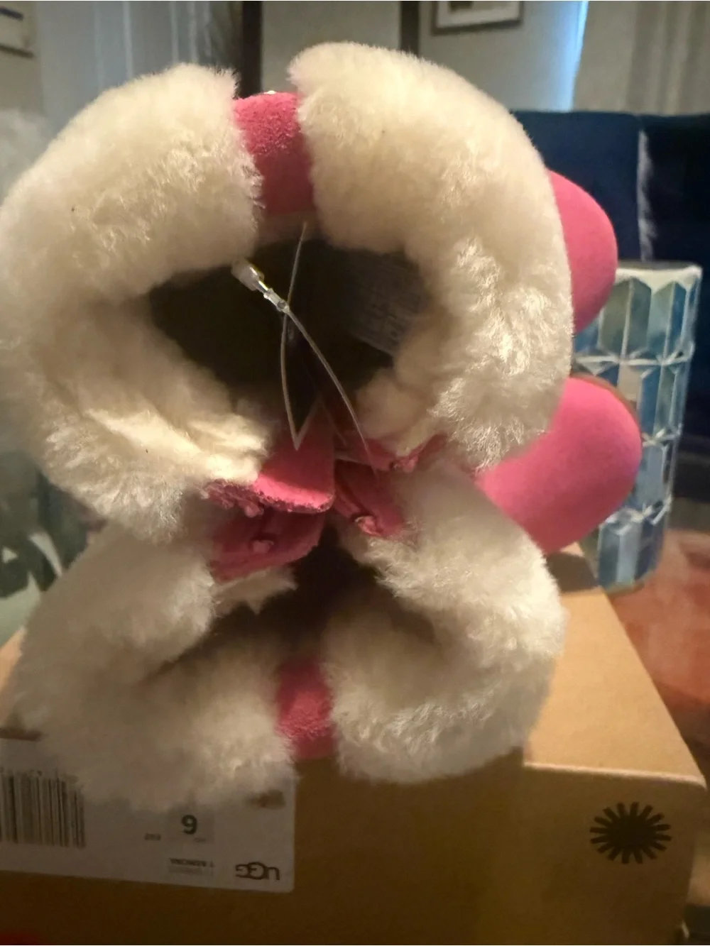 UGG Soft Pink Shearling Keychain Charm